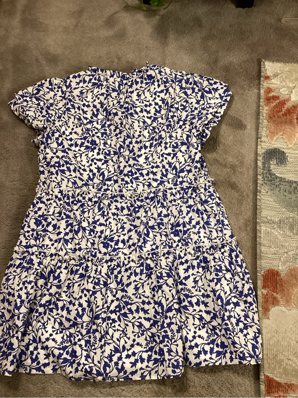 Sugarlips White and Blue Floral Tiered Mini Dress - Picture 4 of 4
